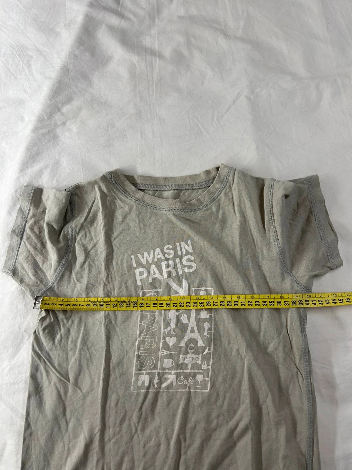 Gray t-shirt with i was in paris print – photo 8